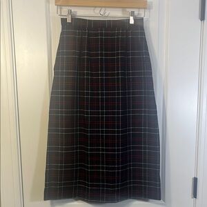Dark blue red and white plaid midi (past knees) skirt David Brooks size XS